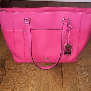 Ralph Lauren Pink Leather Tote
